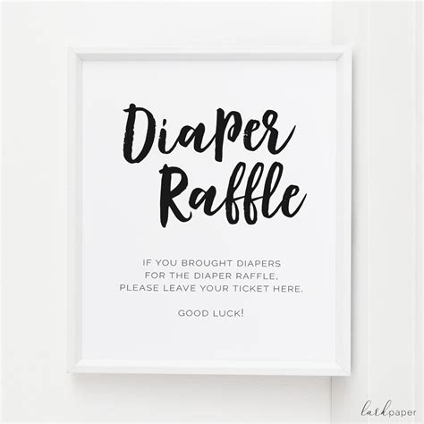 Free Diaper Raffle Sign Printable